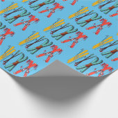 Funny Ski Colorful Ski Skier Geschenkpapier (Ecke)