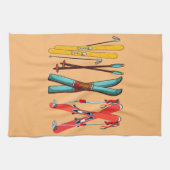 Funny Ski Colorful Ski Skier Geschirrtuch (Horizontal)