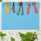 Funny Ski Colorful Ski Skier Geschirrtuch (Gefaltet)