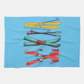 Funny Ski Colorful Ski Skier Geschirrtuch (Horizontal)