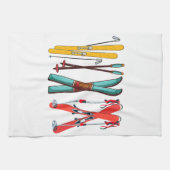 Funny Ski Colorful Ski Skier Geschirrtuch (Horizontal)
