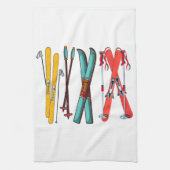 Funny Ski Colorful Ski Skier Geschirrtuch (Vertikal)