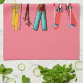 Funny Ski Colorful Ski Skier Geschirrtuch (Gefaltet)