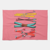 Funny Ski Colorful Ski Skier Geschirrtuch (Horizontal)