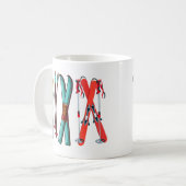 Funny Ski Colorful Ski Skier Kaffeetasse (Vorderseite Links)