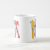 Funny Ski Colorful Ski Skier Kaffeetasse (Mittel)