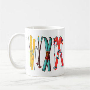 Funny Ski Colorful Ski Skier Kaffeetasse
