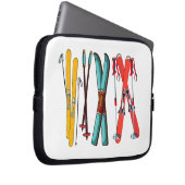 Funny Ski Colorful Ski Skier Laptopschutzhülle (Vorne Rechts)