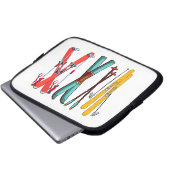 Funny Ski Colorful Ski Skier Laptopschutzhülle (Vorne Knopf)