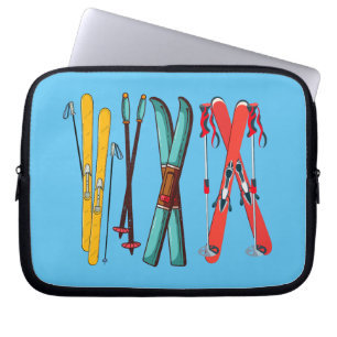 Funny Ski Colorful Ski Skier Laptopschutzhülle