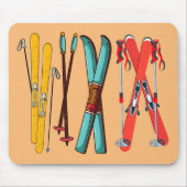 Funny Ski Colorful Ski Skier Mousepad (Vorne)