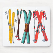 Funny Ski Colorful Ski Skier Mousepad (Vorne)