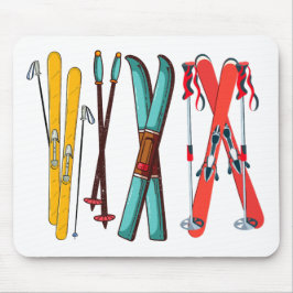 Funny Ski Colorful Ski Skier Mousepad