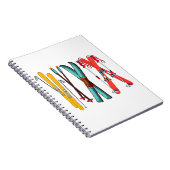 Funny Ski Colorful Ski Skier Notizblock (Rechte Seite)