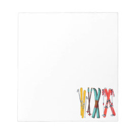 Funny Ski Colorful Ski Skier Notizblock