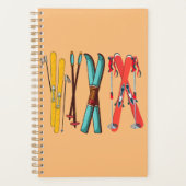 Funny Ski Colorful Ski Skier Planer (Vorderseite)