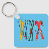 Funny Ski Colorful Ski Skier Schlüsselanhänger (Vorderseite)