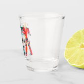 Funny Ski Colorful Ski Skier Schnapsglas (Rechts)
