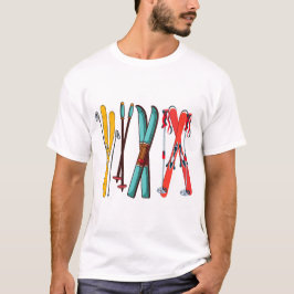 Funny Ski Colorful Ski Skier T-Shirt