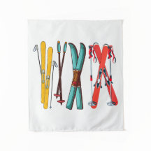 Funny Ski Colorful Ski Skier