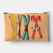 Funny Ski Colorful Ski Skier Zubehörtasche (Rückseite)