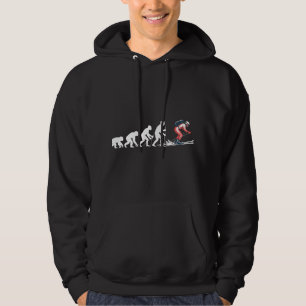 Funny Ski Evolution Roter Anzug Illustration Hoodie