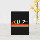 Funny Ski Evolution Wintersport Retro Design Karte (Gelbe Blume)