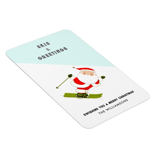 Funny Ski Holiday Cards Magnet (Rechte Seite)