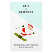 Funny Ski Holiday Cards Magnet (Vertikal)