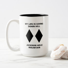 Funny Ski mein Leben geht hinunter Berg schwarzer  Zweifarbige Tasse