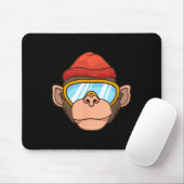 Funny Ski Monkey Goggles Gorilla Skiing Mountain G Mousepad (Mit Mouse)
