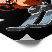 Funny Ski Monkey Wintersport Poster (Ecke)