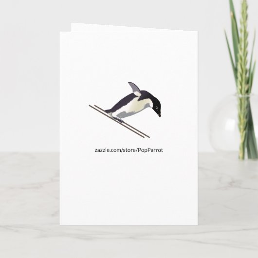 Funny Ski Pinguin eins in einer Million Danke Karte (Rückseite)