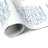Funny ski skier Berge ästhetisch blau Geschenkpapier (Rolleneckpunkt)