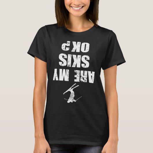 Funny Ski Tee Distressed Skiing Winter Sports Ski (Vorderseite)