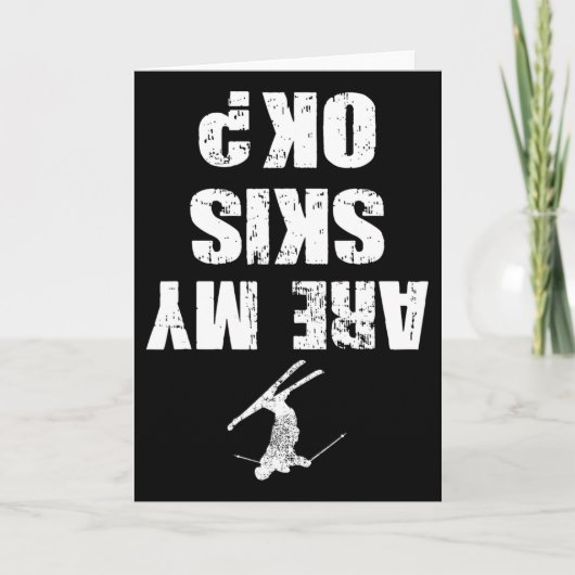 Funny Ski Tee Distressed Skiing Winter Sports Ski Karte (Vorderseite)