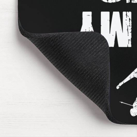 Funny Ski Tee Distressed Skiing Winter Sports Ski  Mousepad (Ecke)