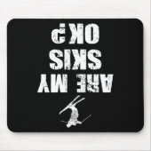 Funny Ski Tee Distressed Skiing Winter Sports Ski Mousepad (Vorne)