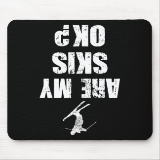 Funny Ski Tee Distressed Skiing Winter Sports Ski  Mousepad