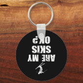 Funny Ski Tee Distressed Skiing Winter Sports Ski  Schlüsselanhänger (Vorderseite)