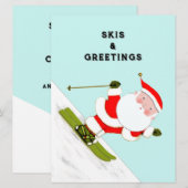 Funny Ski Weihnachtskarten Feiertagskarte (Vorne/Hinten)