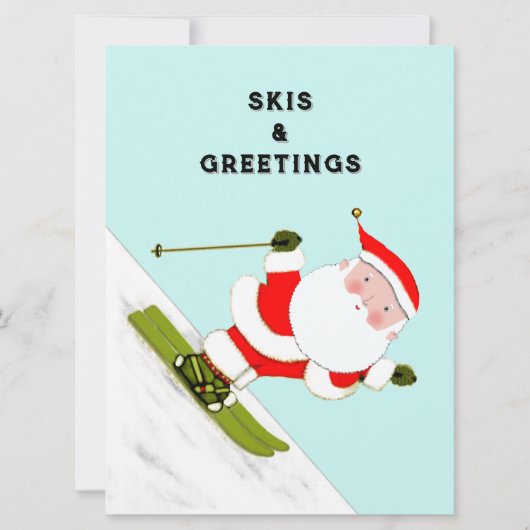 Funny Ski Weihnachtskarten Feiertagskarte (Vorderseite)