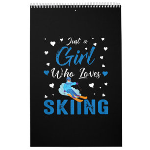 Funny Ski Winter Sportgeschenk Ein Mädchen für L Kalender