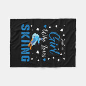 Funny Ski Winter Sportgeschenk Ein Mädchen für Lie Fleecedecke (Vorderseite (Horizontal))