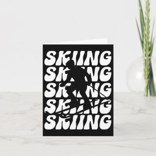 Funny Ski Wintersport Groovy Retro Skifahren Karte