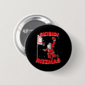 Funny Skibidi Rizzmas Christmas Rizz Button (Vorne & Hinten)