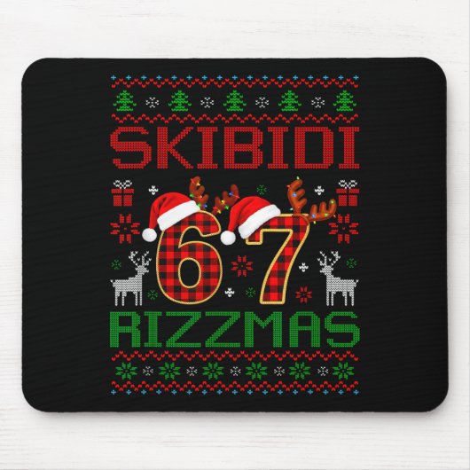 Funny Skibidi Rizzmas Meme Ugly Christmas Vibes Xm Mousepad (Vorne)