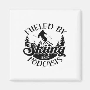 Funny Skier Joke angeregt durch Skifahren und Podc Magnet
