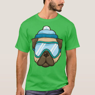 Funny Skier Snowboard Skifahren Hund Mops Lover Ge T-Shirt