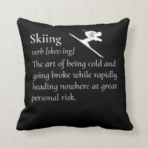 Funny Skiing Definition Print Ski Geschenk Idee fü Kissen